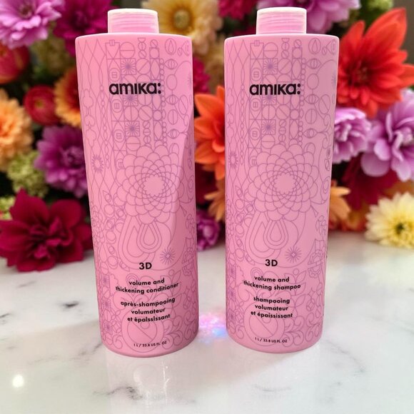 Amika 3D Volume Thickening Shampoo Conditioner 33.8 oz